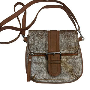 Tano metallic leather small crossbody bag purse